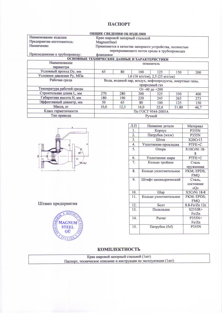Кран Шаровый Фланцевый Стальной Запорный