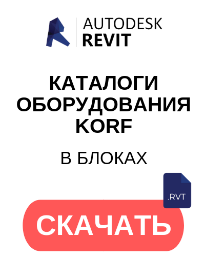 Каталоги оборудования KORF в программе REVIT