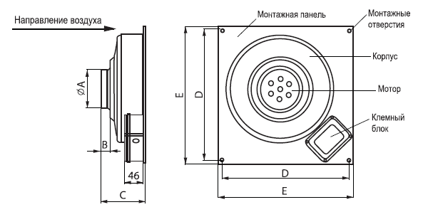 Вентилятор канальный круглый ВК D настенный - 1