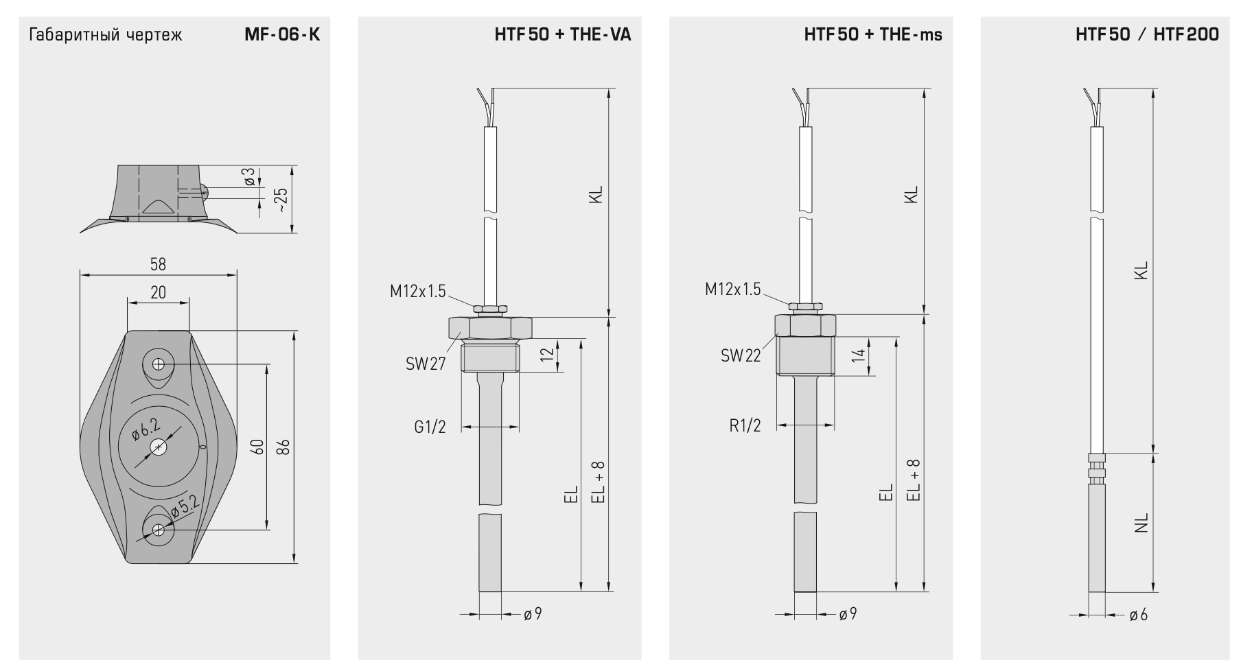 Датчик температуры S+S Regeltechnik THERMASGARD HTF50 NTC10K - 1