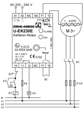 Термисторная защита электродвигателя Systemair U-EK230E - 2