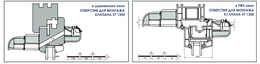 Оконный приточный клапан VT 1300