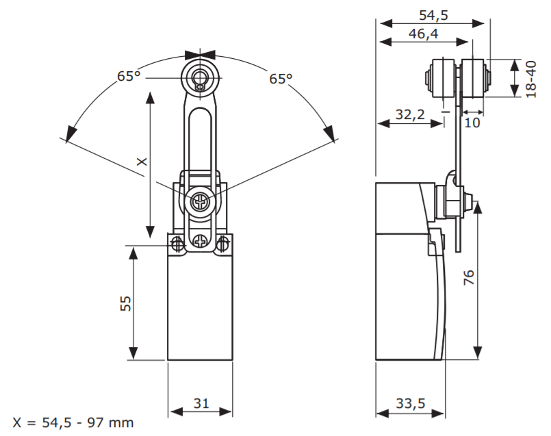 Механический дверной выключатель 2 VV DS - 2