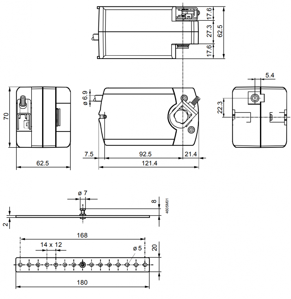 Привод воздушной заслонки Siemens GQD121.1A (3)