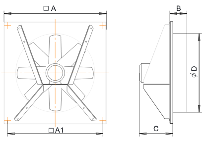 Осевой вентилятор для сушильных камер ADW - 2